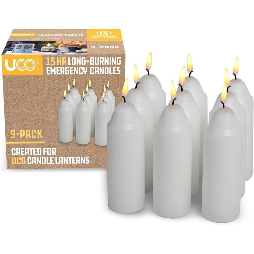 9-Hour White Candles for Candle Lanterns, Long-Burning Candles for Outdoor